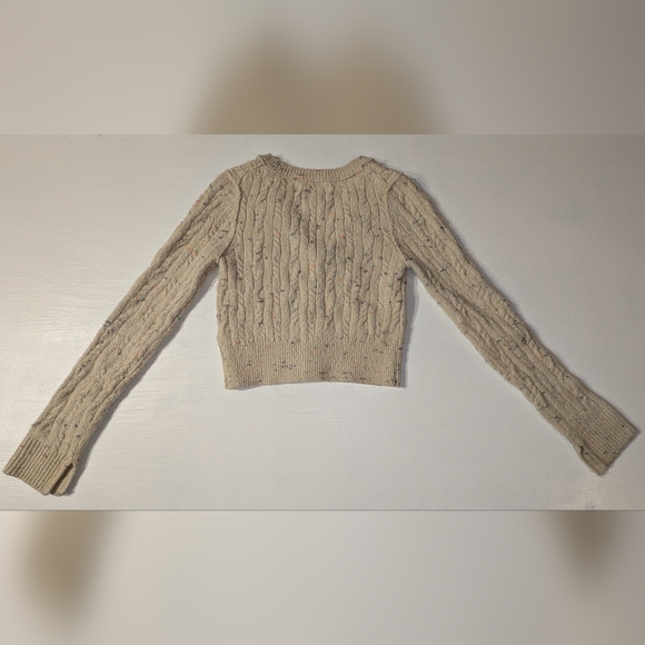 Women's Pilcro Micro Cardigan Sweater Cropped Top Size Small Cream Anthropology - Picture 5 of 7
